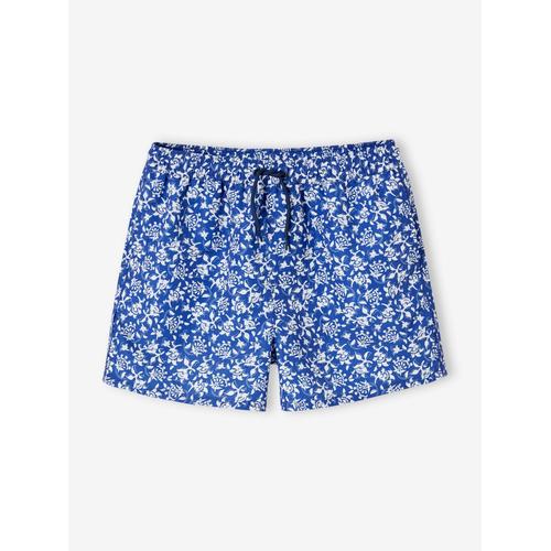 Boxer De Bain Fleuri Homme Collection Team Famille Bleu Imprimé