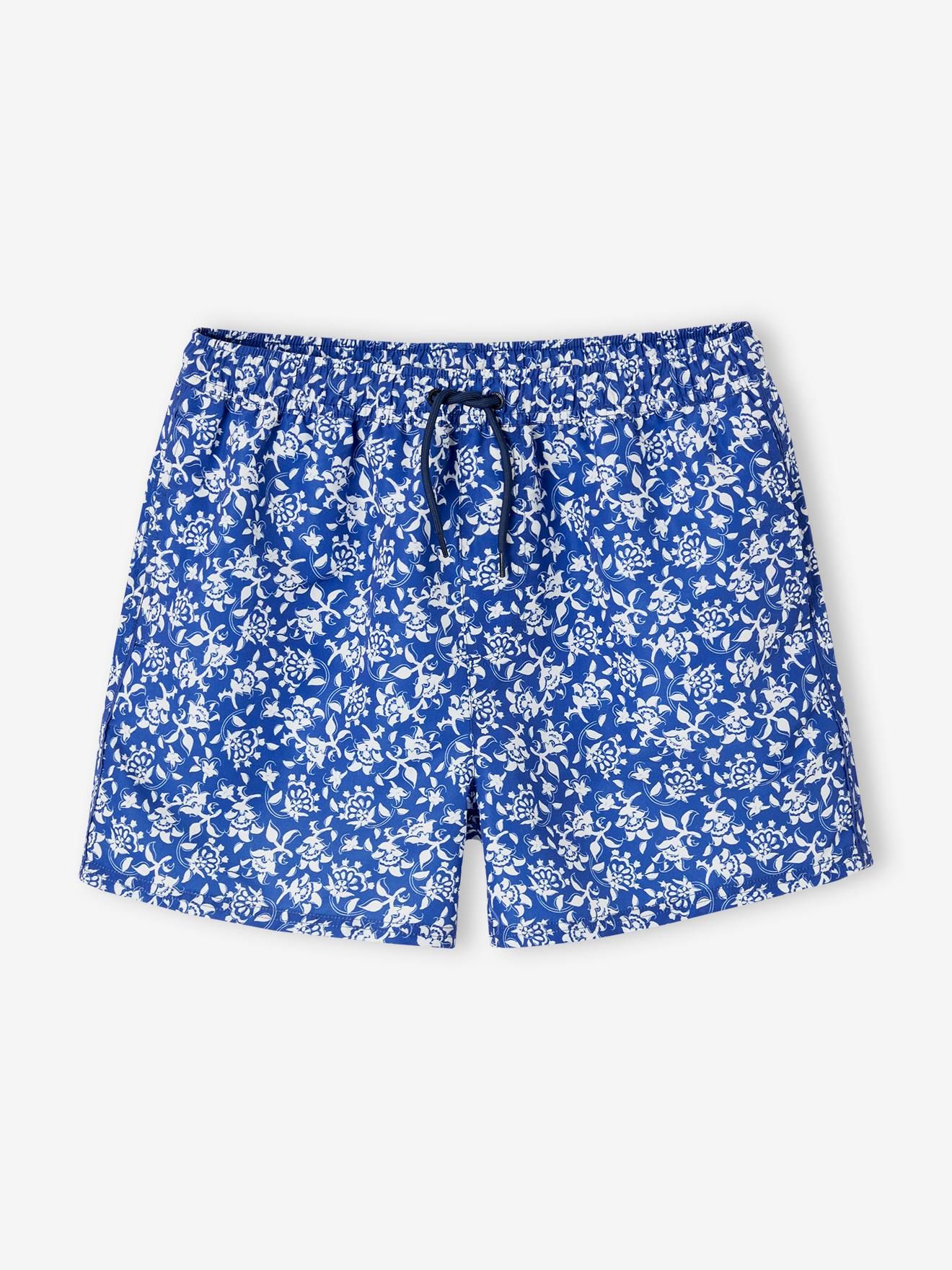 Boxer De Bain Fleuri Homme - Capsule Bain Bleu Imprimé