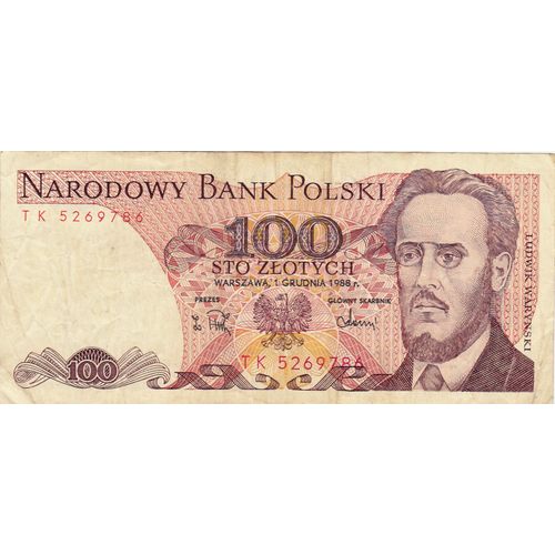 Billet De Pologne 100 Zlotych 1988