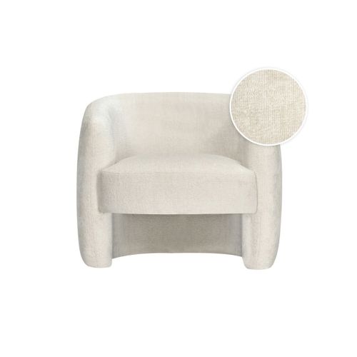 Fauteuil Louison En Tissu Bouclette - Blanc