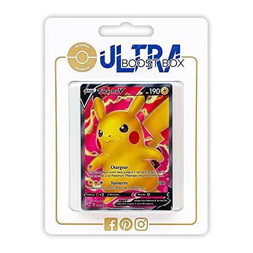 Pikachu V 170 185 Full Art - Ultraboost X Epée Et Bouclier 4 Voltage Éclatant - Coffret De 10 Cartes Pokémon Françaises
