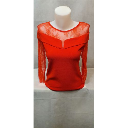 Top Rouge Dentelle Femme Jus D'orange Paris Taille 38