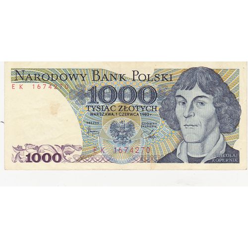 Billet De Pologne 1 000 Zlotych 1982