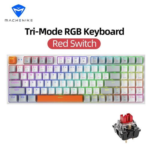 Machenike - Wireless mechanical keyboard for PC gamers, laptops, hot swappable, Leic mode 94 prediction, K500W retro 4.2 RGB gaming keyboard