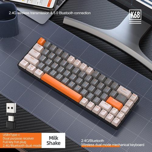 Series - Wireless Mechanical Keyboard, Bluetooth, Travel Mode, Hot Swappable, Red Mini Switch 68 Key, Pc, Ps4, Xbox, 60%
