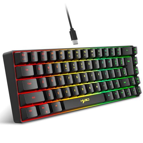 HXSJ mini wired RGB streaming gaming keyboard, conflict free film keyboard, mechanical , gaming and desktop, V200, K68, 19 keys