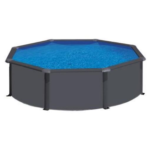 Gre KIT460GY piscine hors sol Rond Anthracite