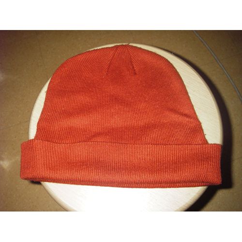 Bonnet Côtelé Fines Côtes Hologramme, Coloris Orange, Taille Unique, 100% Acrylique.