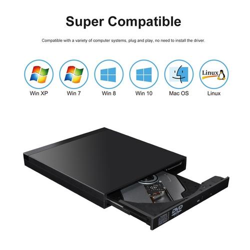 Lecteur Optique Cd/Dvd Externe Usb 3.0 Lecteur Cd/Dvd Graveur De Dvd Avec Ports Usb 3.0 Lecteur De Carte Pour Pc Portable