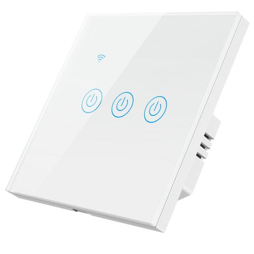 Commutateur De Contact Standard Eu Gb Contrôleur De Température Thermostat Intelligent Wifi Prise Européenne 3 Gang Blanc