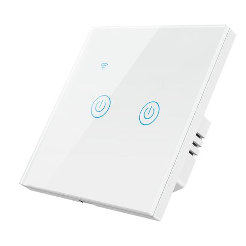 Commutateur De Contact Standard Eu Gb Contrôleur De Température Thermostat Intelligent Wifi Prise Européenne 2 Gang Blanc