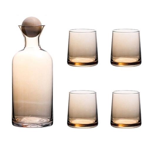 Ensembles De Verres À Whisky De Luxe À Avec Couvercle À Bille En Bois Pichet Transparent Pour Ensemble De Verres À Vin Cocktail De Jus -