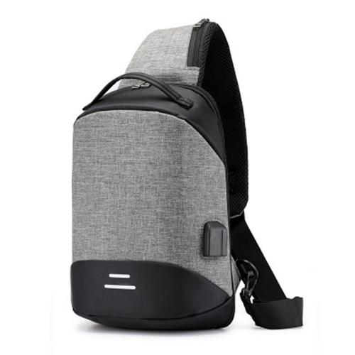 Sac De Sécurité De Voyage Rechargeable Multifonctionnel De Grande Capacité Sac À Bandoulière Antivol Sac À Bandoulière Extérieur Gris