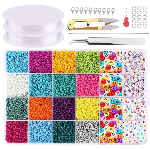 Perles De Rocaille Pour Kit De Fabrication De Et Perles De Lettres Alphabet Complètes Pour Bracelet Collier Faisant Des Accessoires De Bricolage