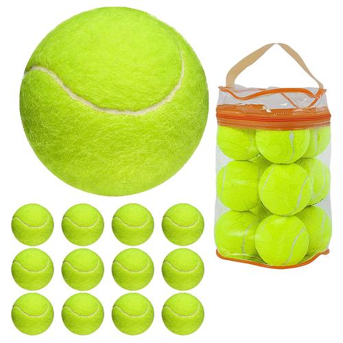 Balles De Tennis 12 Pack Balle De Tennis Pressurisée Durable Balle De Tennis D'entraînement Balle De Tennis D'entraînement À Rebond Élevé Pour Débutants