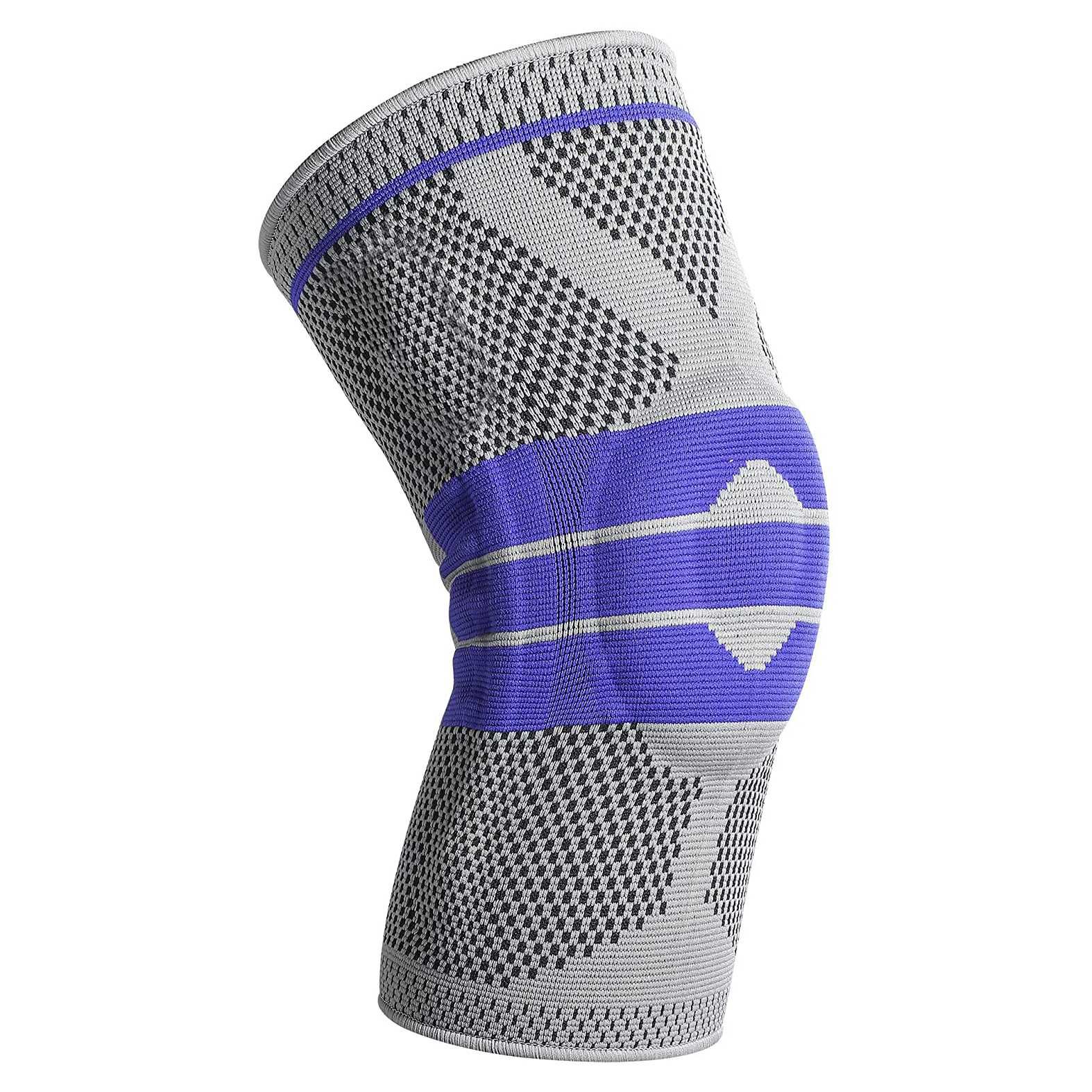 Genouillère Genouillère Manchon De Compression Avec Stabilisateurs Latéraux Pour Déchirure Du Ménisque Arthrite Sports Fitness Bleu M