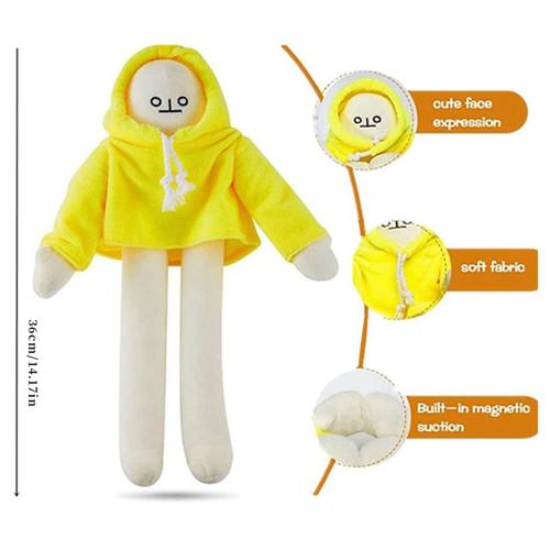 Poupée Banane De 15 Pouces, Jouet Banane En Peluche Avec Aimant, Jouet D'oreiller En Peluche Modifiable Drôle, Jouet De Décompression, Vert