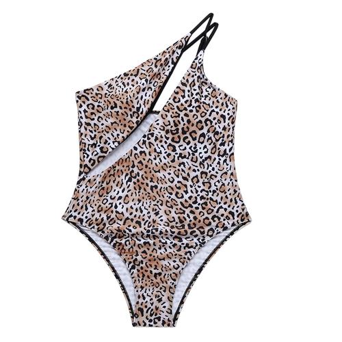 Maillot De Bain Une Pièce Imprimé Léopard Sexy Bikini Une Pièce Simple Coupe Basse Pour Femmes Filles Maillots De Bain Plage Maillots De Bain M