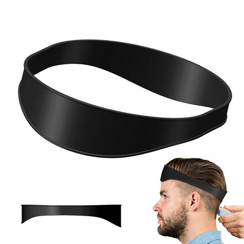 2 Pièces Diy Home Haircuts Fade Et Taper Hair Triming Curved Silicone Haircut Band Black