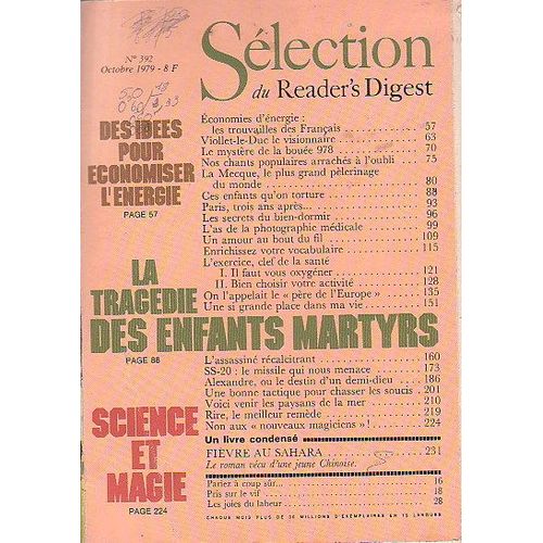 Selection Du Reader's Digest  N° 392 : Octobre 1979