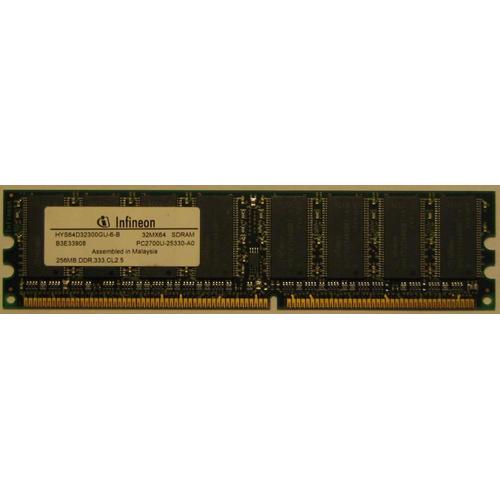 Infineon - DDR - 256 Mo - DIMM 184 broches - 333 MHz / PC2700 - CL2.5 - 2.5 V - mémoire sans tampon - non ECC