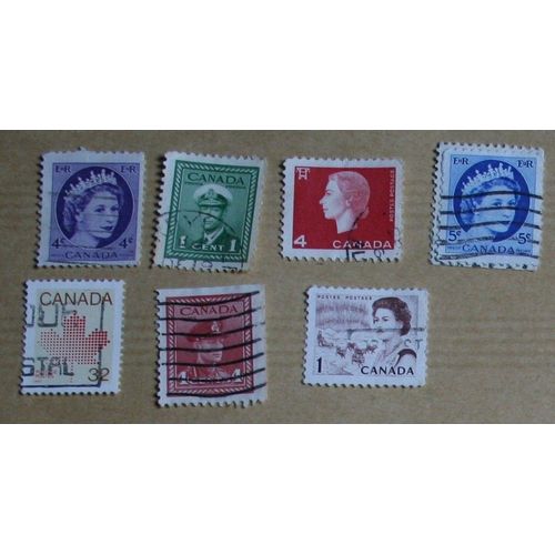 7 Timbres Oblitérés : Canada