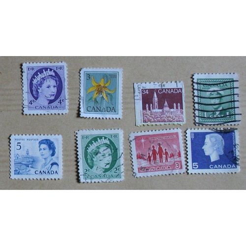 8 Timbres Oblitérés : Canada
