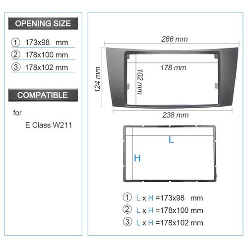 7 Pouces 2din Control Fascia Radio Stereo Panel Pour E Class W211 C219 2002-2010 Dvd Fascia Audio Frame