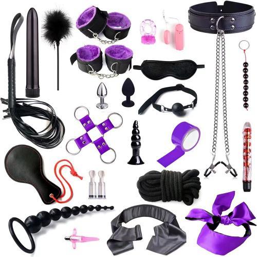 Bdsm Contraintes Sex Toys 25pc Contraintes Set Fetish Lit Contraintes Kits Pour Débutants, Gang Ball Play