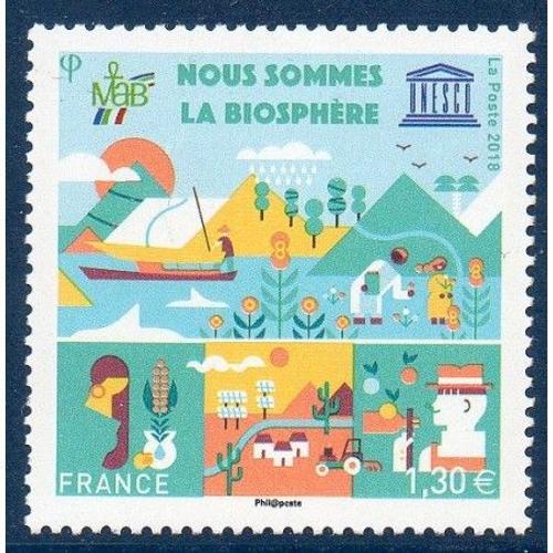 Unesco : "Nous Sommes La Biosphère" Année 2018 Timbre De Service N° 172 Yvert Et Tellier Luxe