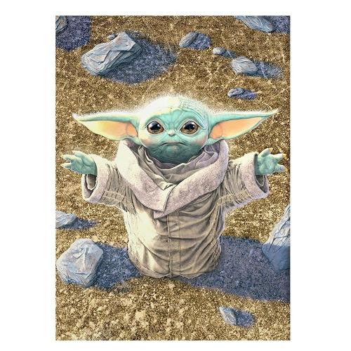 Plein Rond Bricolage Main Diamant Peinture Image De Strass Broderie Complète Décor À Maître Yoda