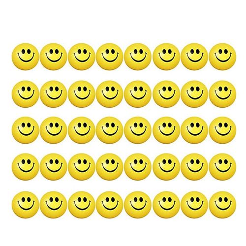 2,5 Pouces Smile Face Stress Balls Bulk Happy Smile Stress Relief Balls Mini Funny Foam Balls Kids Smile Face Toys, 40 Pièces