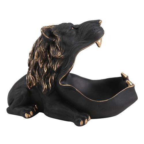 Mâle Lion Figurine Sculpture Clé Bonbons Conteneur Lion Statue Boîte De Rangement Pour Chambre Table Décor Artisanat B