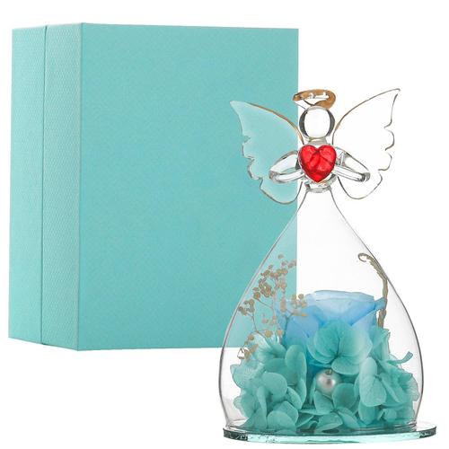 Forever Rose En Angel Glass Cover Fleurs Éternelles Décoration D'intérieur Cadeaux Pour Anniversaire De Mariage Saint Valentin Pour Petite Amie D