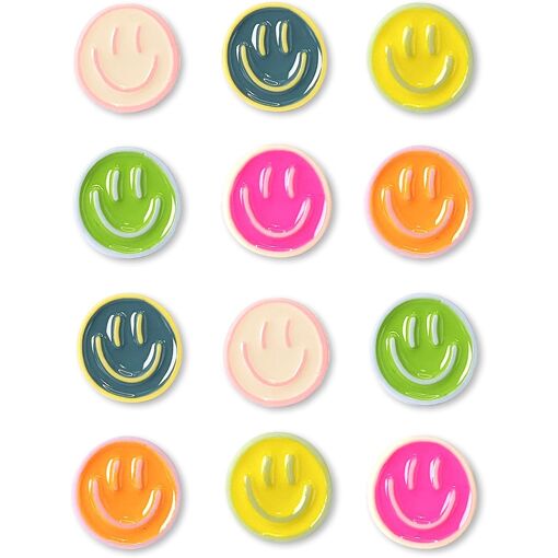KALANKA-Lot 12 aimants smiley magn&eacute;tiques color&eacut
