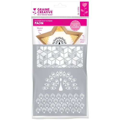 Graine Creative Pochoir Pate Polymere Paon 114x153mm