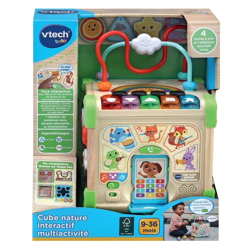 Vtech Baby Cube Nature Interactif Multiactivité (Jouet Avec Partie Bois Certifié Fsc)