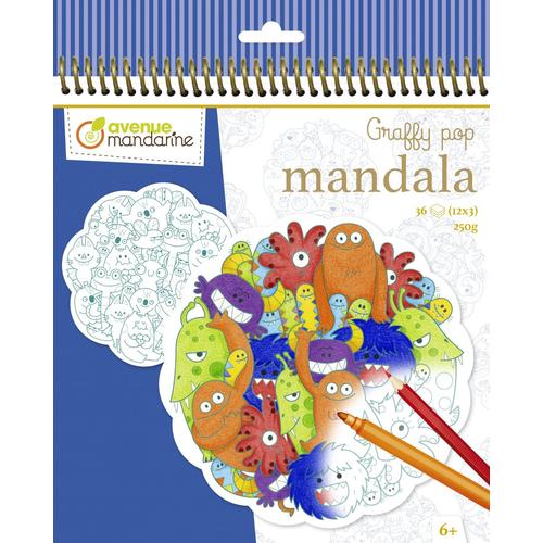Graffy Pop Mandala Un Carnet De Coloriage 36 Pages, Mandalas Pré-Découpées À Colorier - Thème Monstres