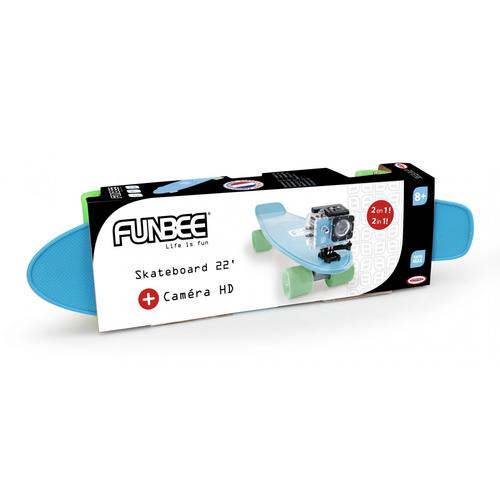 Funbee Mini Skate Plastique 22'' Bleu & Camera Freestyle
