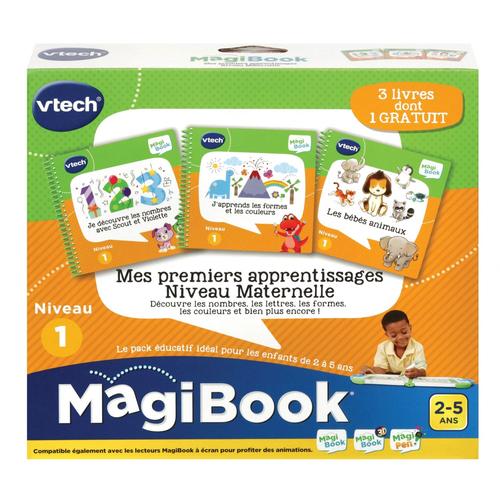 Vtech Magibook - Mes Premiers Apprentissages Niveau Maternelle (Bébés Animaux, Je Découvre Les Nombres Avec Scout Et Violette, J'apprends Les Formes Et Les Couleurs)