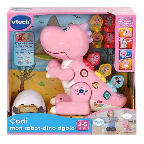 Vtech Baby Codi Mon Robot-Dino Rigolo Rose