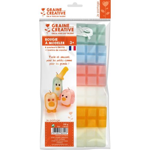 Graine Créative Bougie À Modeler 240g Plaques Pastel