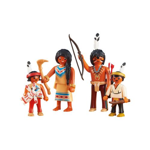 Playmobil Western 6322 - Lot 4 Figurines Famille Indien
