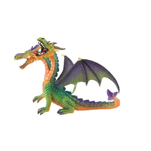 Figurines Figurine Dragon A Deux Têtes Vert - 14 Cm