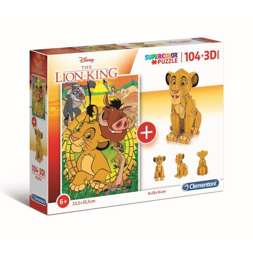Puzzle Enfant 104 Pièces + 3d - Lion King