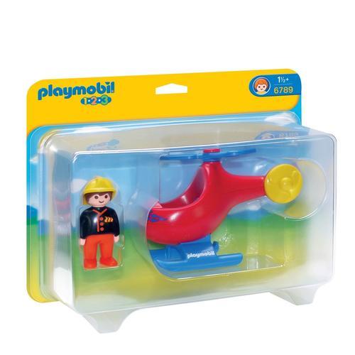 Playmobil 6789 - Pompier Avec Hélicoptère 1.2.3
