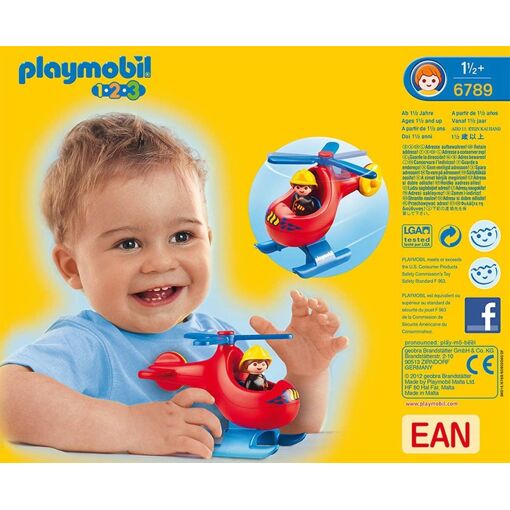 Playmobil 6789 - Pompier Avec H�licopt�re 1.2.3 - 4