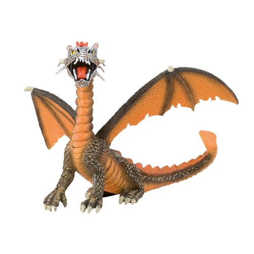 Figurines Figurine Dragon Orange Et Gris - 12 Cm