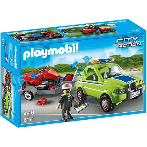 Playmobil 6111 - Jardinier Avec Véhicule Et Tracteur Tondeuse