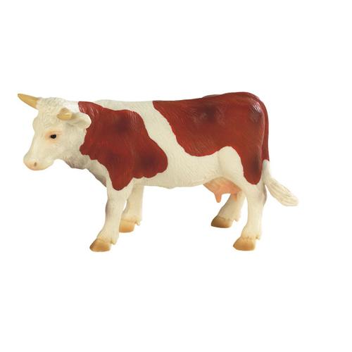 Animaux Figurine Vache Marron Blanche Fanny - 13 Cm